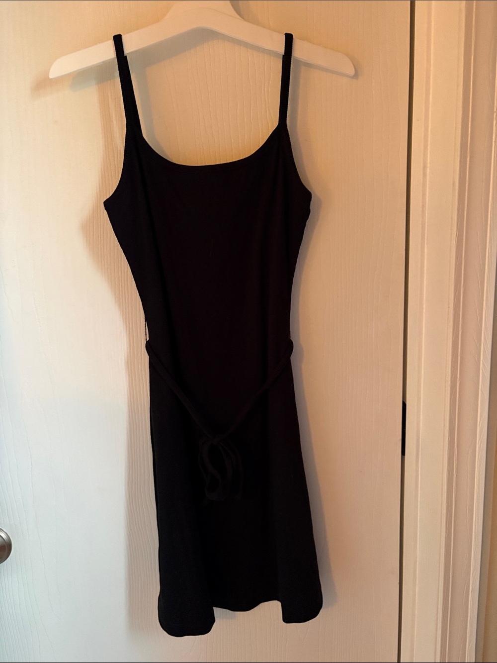 ASOS Black Ribbed Top with Logo Tag